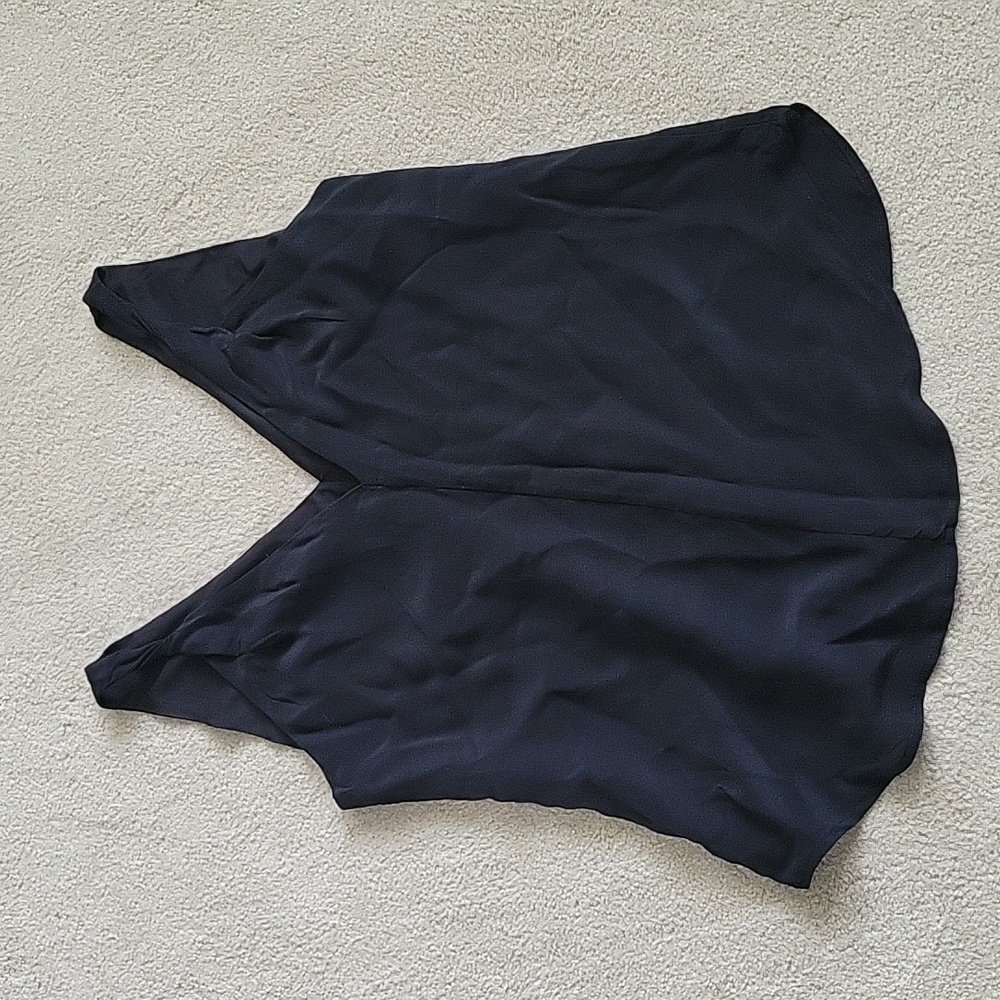 Black Silk Twisted Strap Tank Top